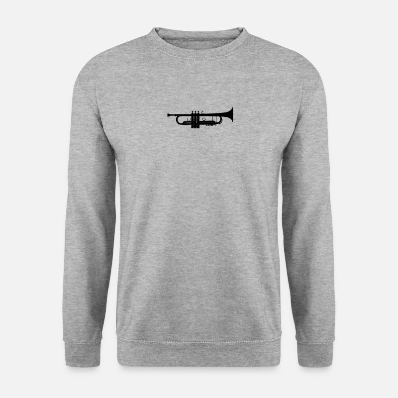 Trompete - Unisex Pullover - Weißgrau meliert