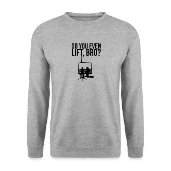 Do you even lift - ski - Unisex Sweatshirt - salt & pepper - Front - Alina (178cm) & Michal (187cm)