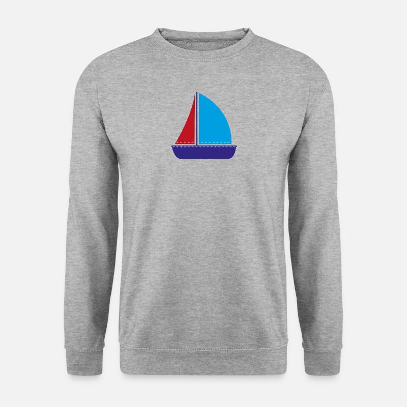 Segelboot - Unisex Pullover - Weißgrau meliert