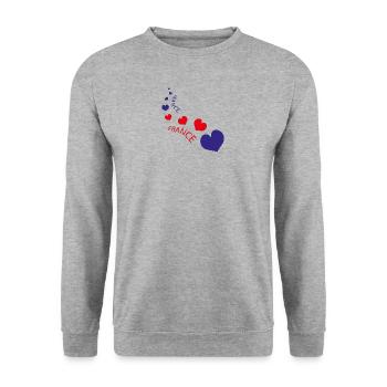 France - Unisex Sweatshirt - salt & pepper - Front - Alina (178cm) & Michal (187cm)