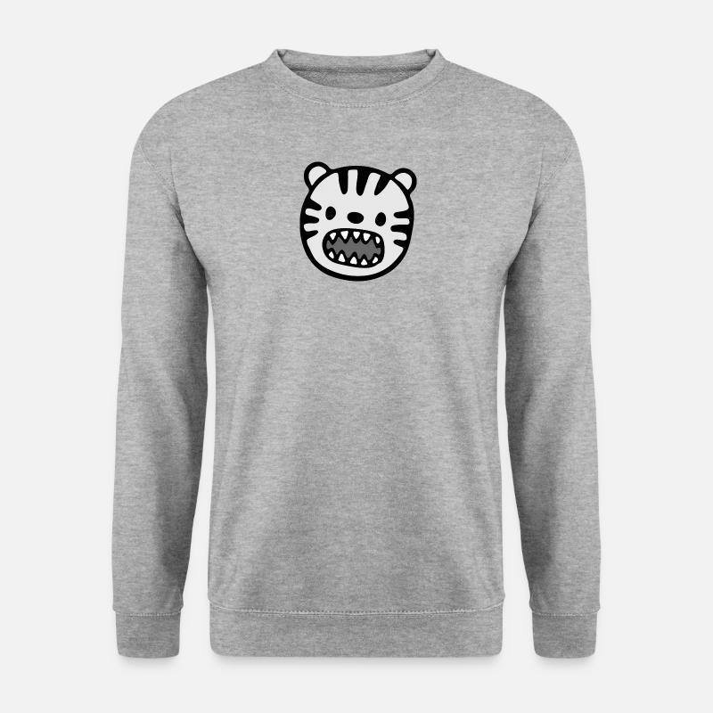 Tiger - Unisex Pullover - Weißgrau meliert