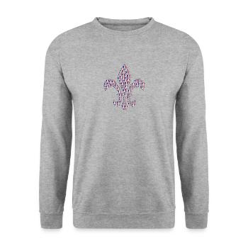 fleur-de-lys - Unisex Sweatshirt - salt & pepper - Front - Alina (178cm) & Michal (187cm)