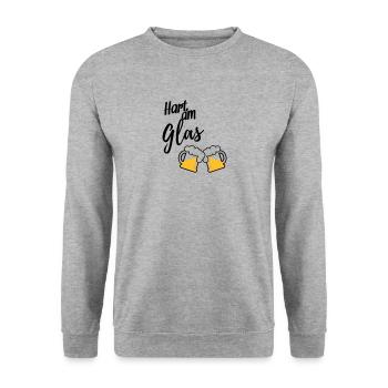Hart am Glas - Unisex Pullover - Weißgrau meliert - Vorne - Alina (178cm) & Michal (187cm)