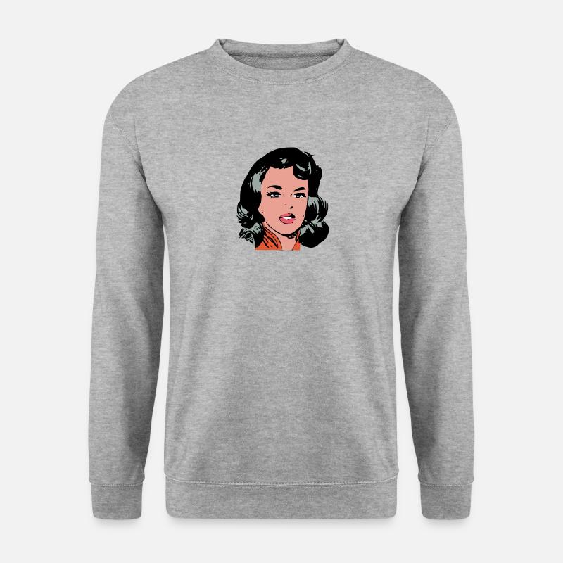 Pop Art Frau - Unisex Pullover - Weißgrau meliert