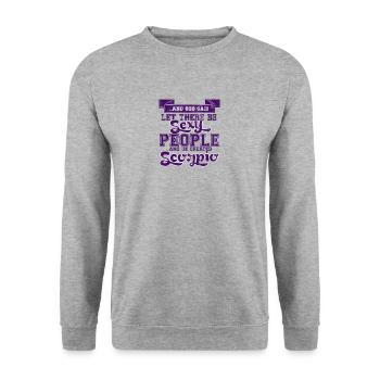 Sternzeichen Skorpion / Zodiac Scorpio - Unisex Pullover - Weißgrau meliert - Vorne - Alina (178cm) & Michal (187cm)