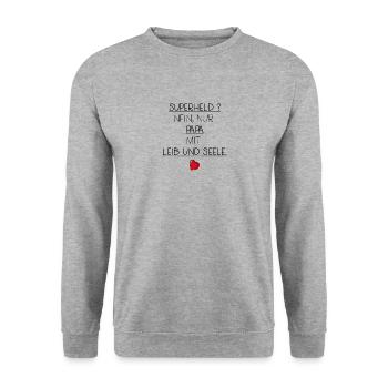 Papa Vater Vatertag Liebe Familie Geschenk - Unisex Pullover - Weißgrau meliert - Vorne - Alina (178cm) & Michal (187cm)