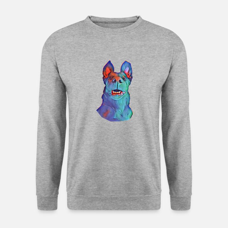 Hund - Unisex Pullover - Weißgrau meliert