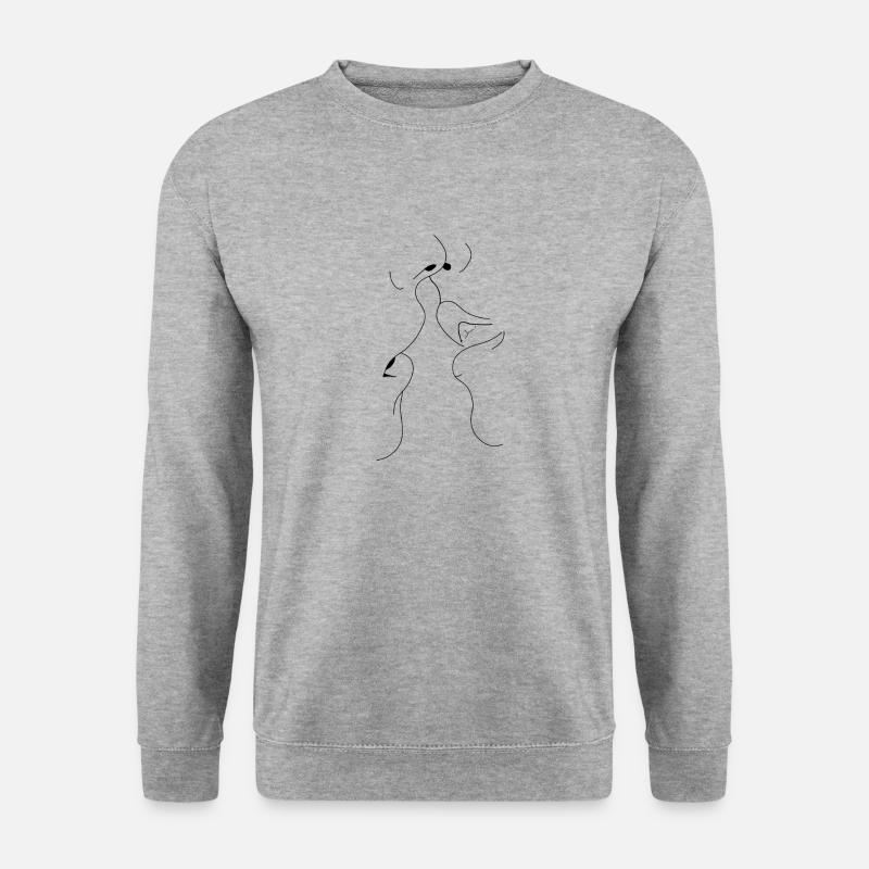 Kuss Liebe - Unisex Pullover - Weißgrau meliert