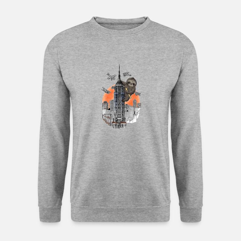 King Sloth - Unisex Pullover - Weißgrau meliert
