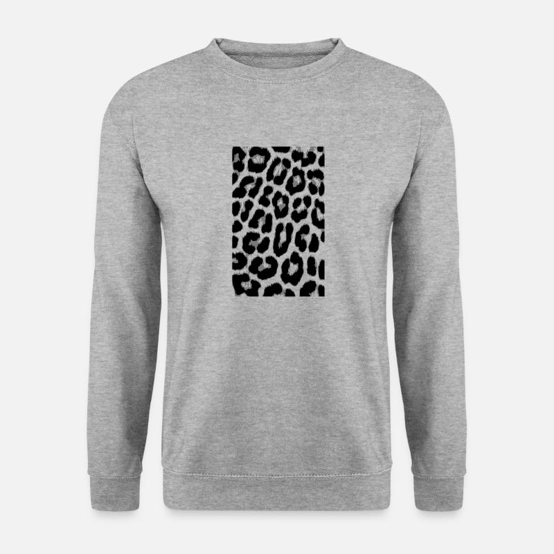Smartphone_Leopard_V1 - Unisex Pullover - Weißgrau meliert