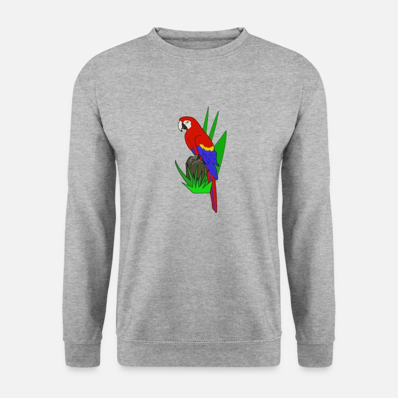 Papagei - Unisex Pullover - Weißgrau meliert