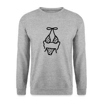 Bikini Punkte - Unisex Pullover - Weißgrau meliert - Vorne - Alina (178cm) & Michal (187cm)