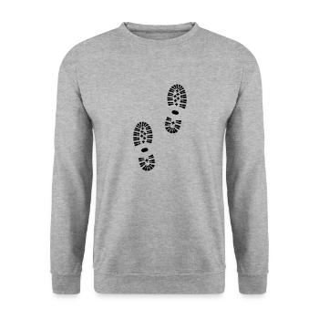 Footprints, hiking (super cheap) - Sweat-shirt Unisexe - gris chiné - Devant - Alina (178cm) & Michal (187cm)