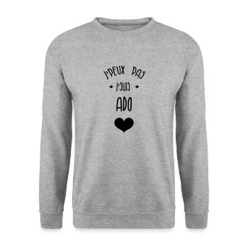 Teenager / Jugendliche / Jugendlicher / Kind - Unisex Pullover - Weißgrau meliert - Vorne - Alina (178cm) & Michal (187cm)