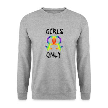 Lgbt Girls Only, Lesbian - Sweat-shirt Unisexe - gris chiné - Devant - Alina (178cm) & Michal (187cm)