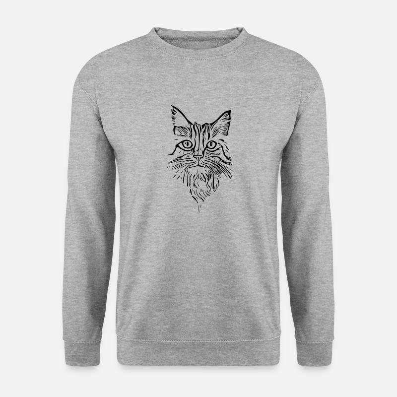 Cat - vector - Unisex Sweatshirt - salt & pepper