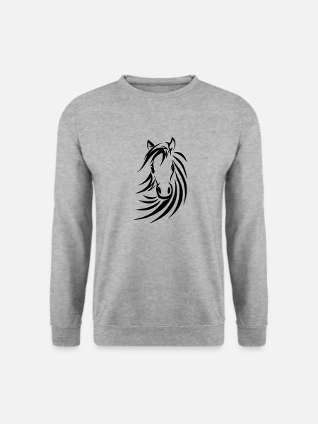 Pferde Hoodie, wir haben viele Pferdemotive - Unisex Pullover - Weißgrau meliert