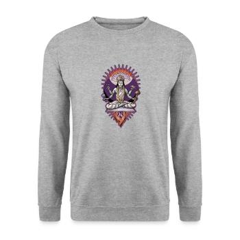 Shiva, divinité essentielle dans l’hindouisme - Sweat-shirt Unisexe - gris chiné - Devant - Alina (178cm) & Michal (187cm)
