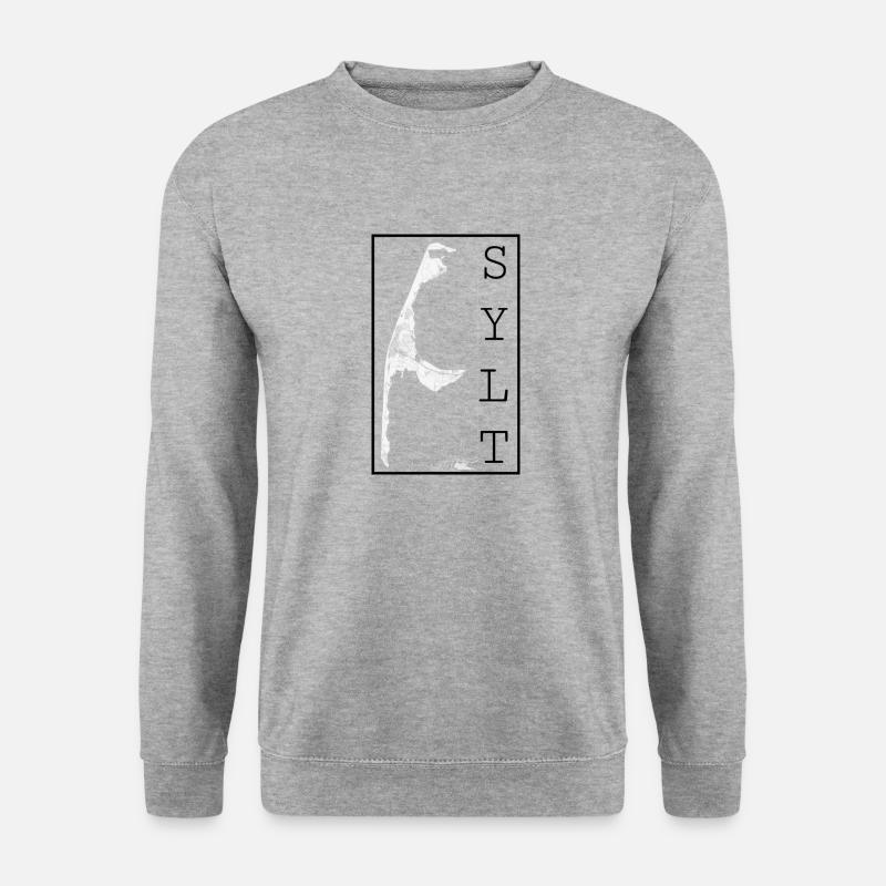 Stadtbild von Sylt - Unisex Pullover - Weißgrau meliert