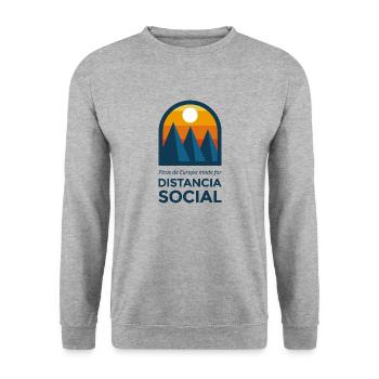 Distance sociale - Sweat-shirt Unisexe - gris chiné - Devant - Alina (178cm) & Michal (187cm)