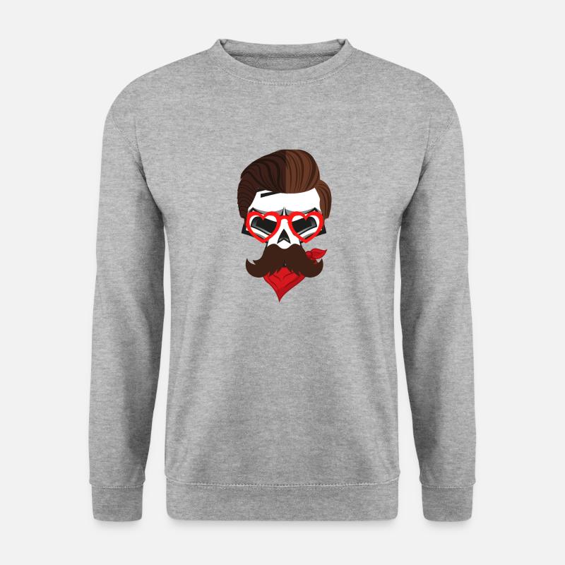 Skullhead beard4 - Unisex Sweatshirt - salt & pepper