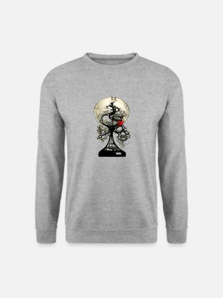 Tree, branches in an hourglass Monochrome - Unisex Pullover - Weißgrau meliert