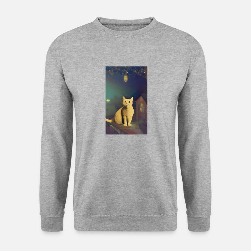 Cat AI Generated Art - Unisex Pullover - Weißgrau meliert
