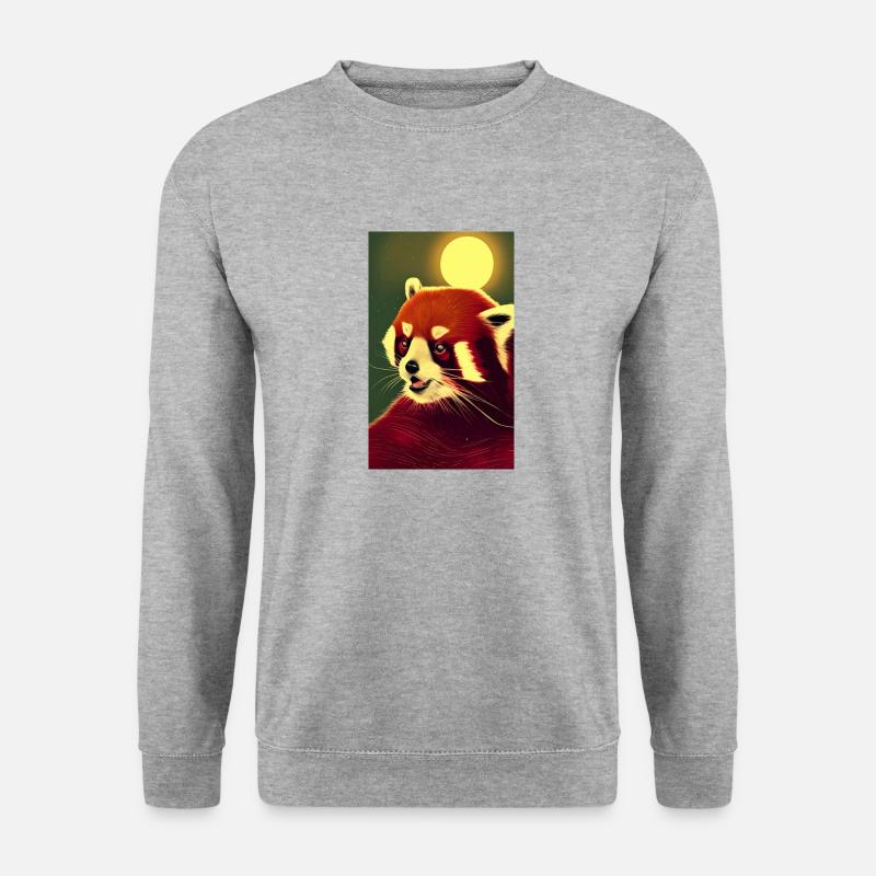 Red Panda Roter Panda, Katzenbär, Bärenkatze - Unisex Pullover - Weißgrau meliert