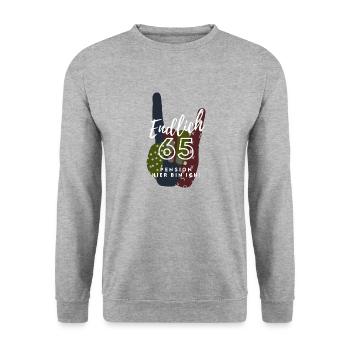 T-Shirt für Pension Männer - Unisex Pullover - Weißgrau meliert - Vorne - Alina (178cm) & Michal (187cm)