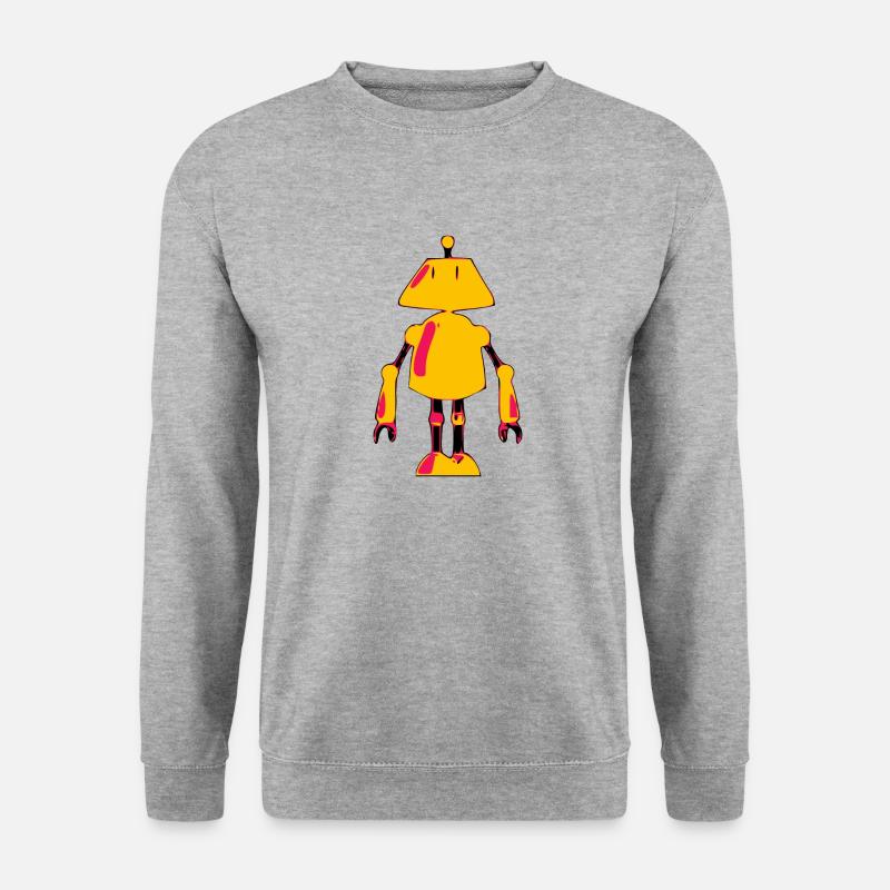 Boto der kleine Roboter - Unisex Pullover - Weißgrau meliert