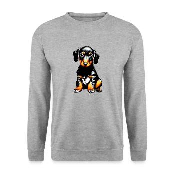 Dog Dog Owner Dogs Dachshund Dog Owner - Unisex Sweatshirt - salt & pepper - Front - Alina (178cm) & Michal (187cm)