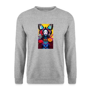 asiastyle woman1 - Unisex Sweatshirt - salt & pepper - Front - Alina (178cm) & Michal (187cm)