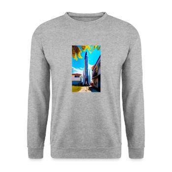 Starship 02 - Unisex Sweatshirt - salt & pepper - Front - Alina (178cm) & Michal (187cm)