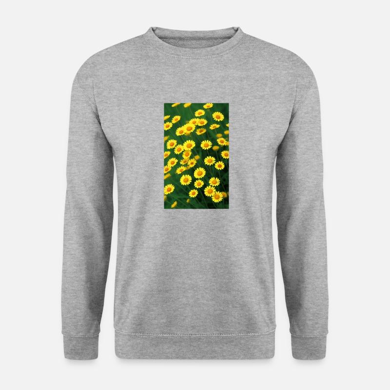 Blumenwiese - Unisex Pullover - Weißgrau meliert