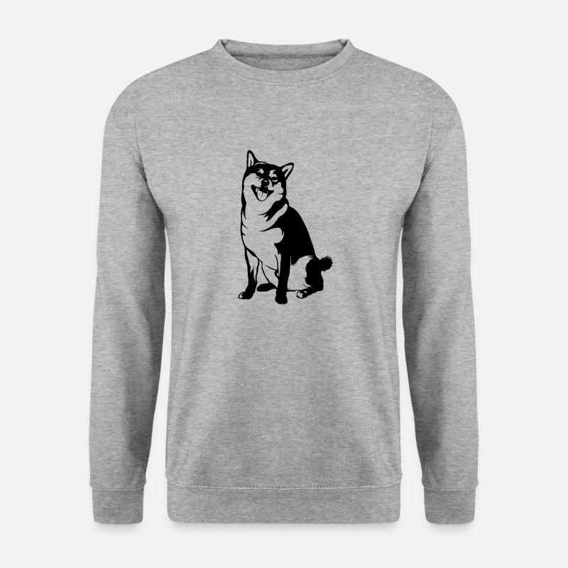 hund - Unisex Pullover - Weißgrau meliert