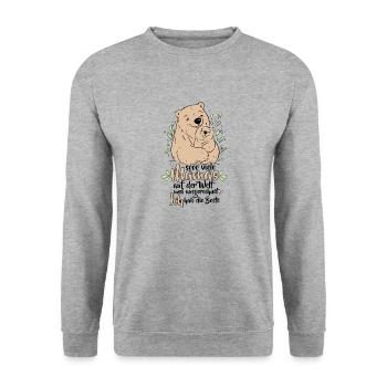 So viele Mamas auf der Welt Muttertag Geschenk - Unisex Pullover - Weißgrau meliert - Vorne - Alina (178cm) & Michal (187cm)