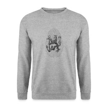 Fingerprint Düsseldorf - Unisex Pullover - Weißgrau meliert - Vorne - Alina (178cm) & Michal (187cm)