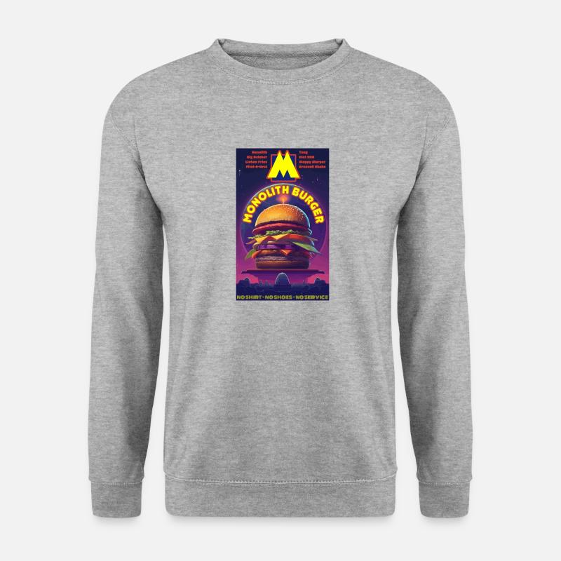 Monolith Burger - Unisex Pullover - Weißgrau meliert
