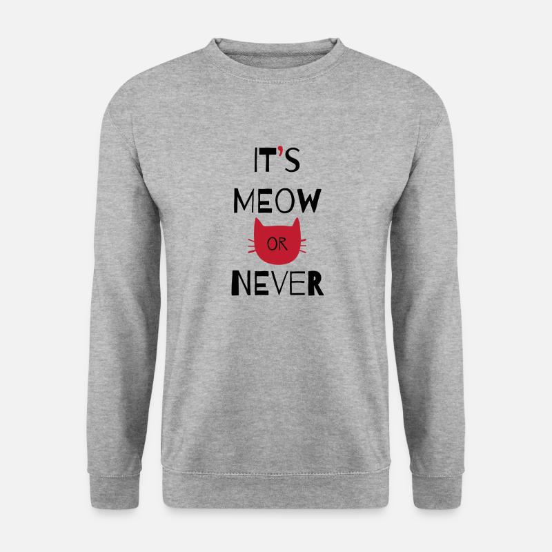 Katze - Unisex Pullover - Weißgrau meliert