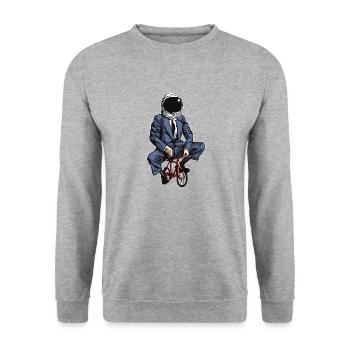 Fahrrad - Unisex Pullover - Weißgrau meliert - Vorne - Alina (178cm) & Michal (187cm)