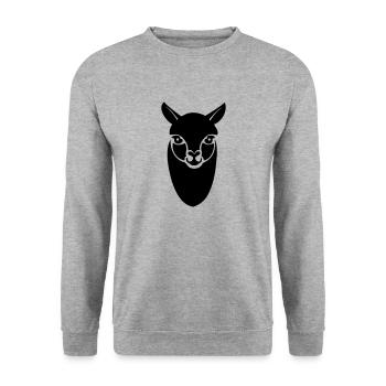 Alpaka-Lama - Unisex Pullover - Weißgrau meliert - Vorne - Alina (178cm) & Michal (187cm)