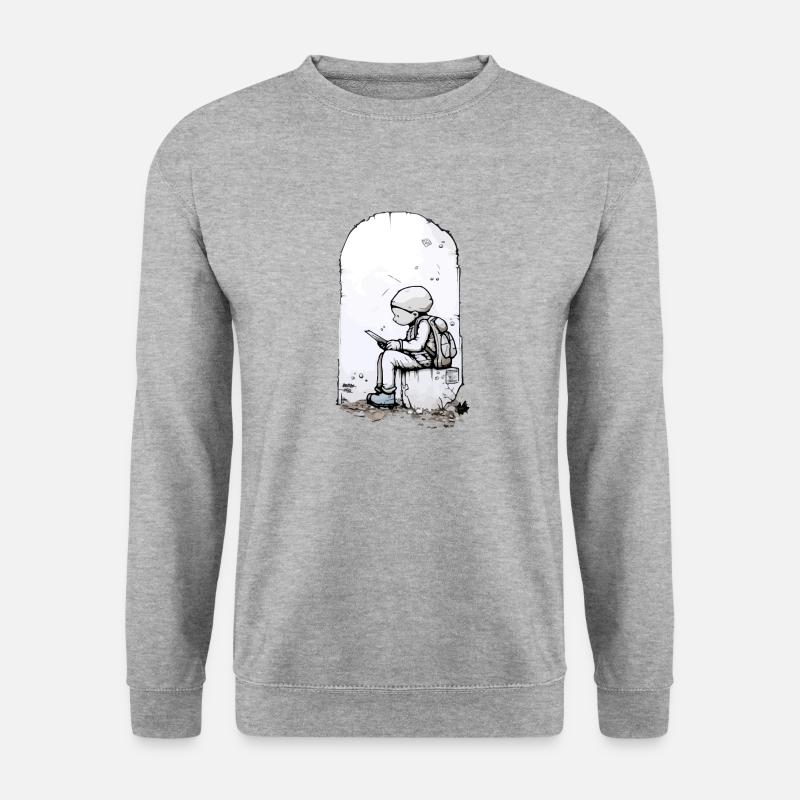 Seb Straßenkunst - Unisex Pullover - Weißgrau meliert