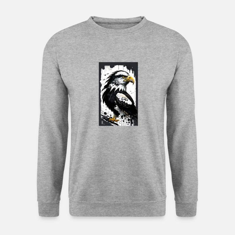 Majestätischer Adler - Unisex Pullover - Weißgrau meliert
