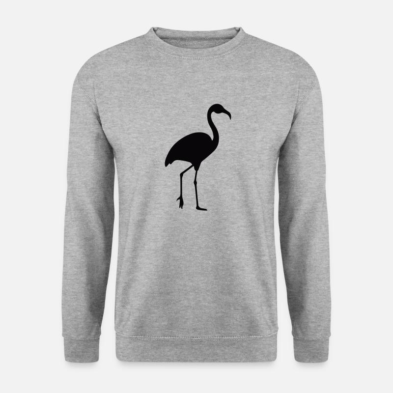 Flamingo - Unisex Pullover - Weißgrau meliert