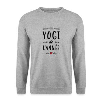 Yogi de l'année / Yoga - Sweat-shirt Unisexe - gris chiné - Devant - Alina (178cm) & Michal (187cm)