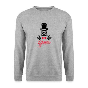 groom - Unisex Pullover - Weißgrau meliert - Vorne - Alina (178cm) & Michal (187cm)