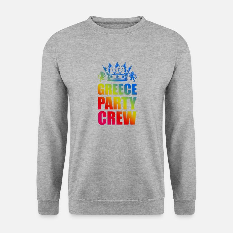Greece Party Crew Spruch - Unisex Pullover - Weißgrau meliert