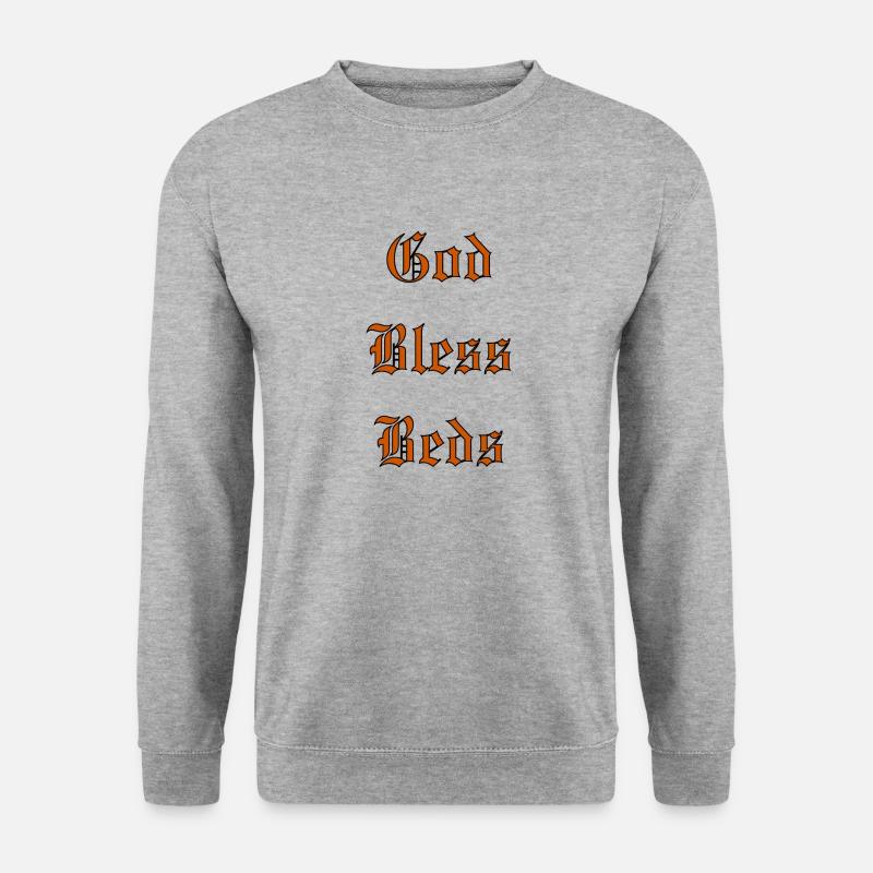 GodBlessBeds - Unisex Pullover - Weißgrau meliert