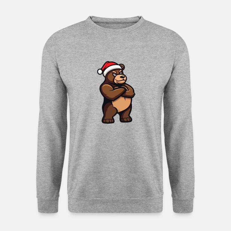 Bär Weihnachten - Unisex Pullover - Weißgrau meliert
