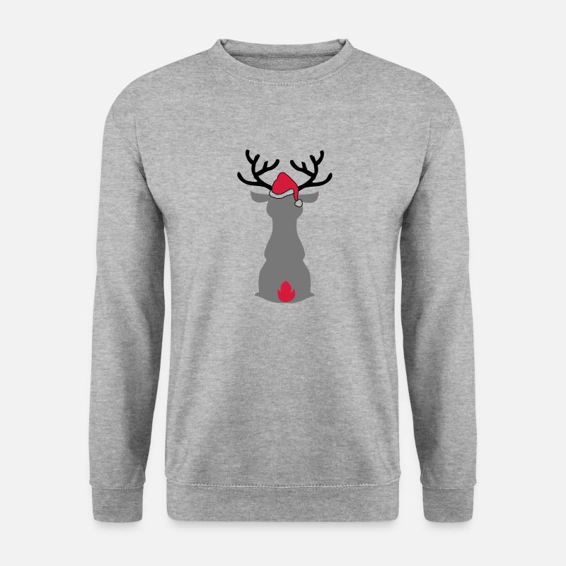 Moose with Christmas hat - Unisex Sweatshirt - salt & pepper